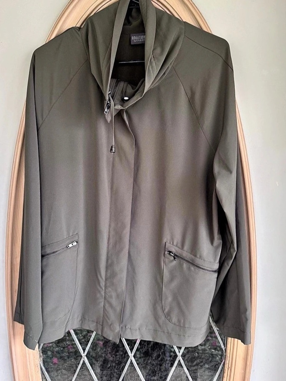 Chico’s Lightweight Utility Jacket in Green Size 2 (Large)